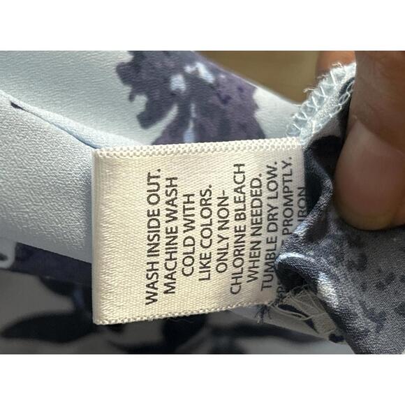 Vintage Candies Womans Sleeveless Top Sz Medium Blue Floral Lace Cottage - Picture 5 of 5